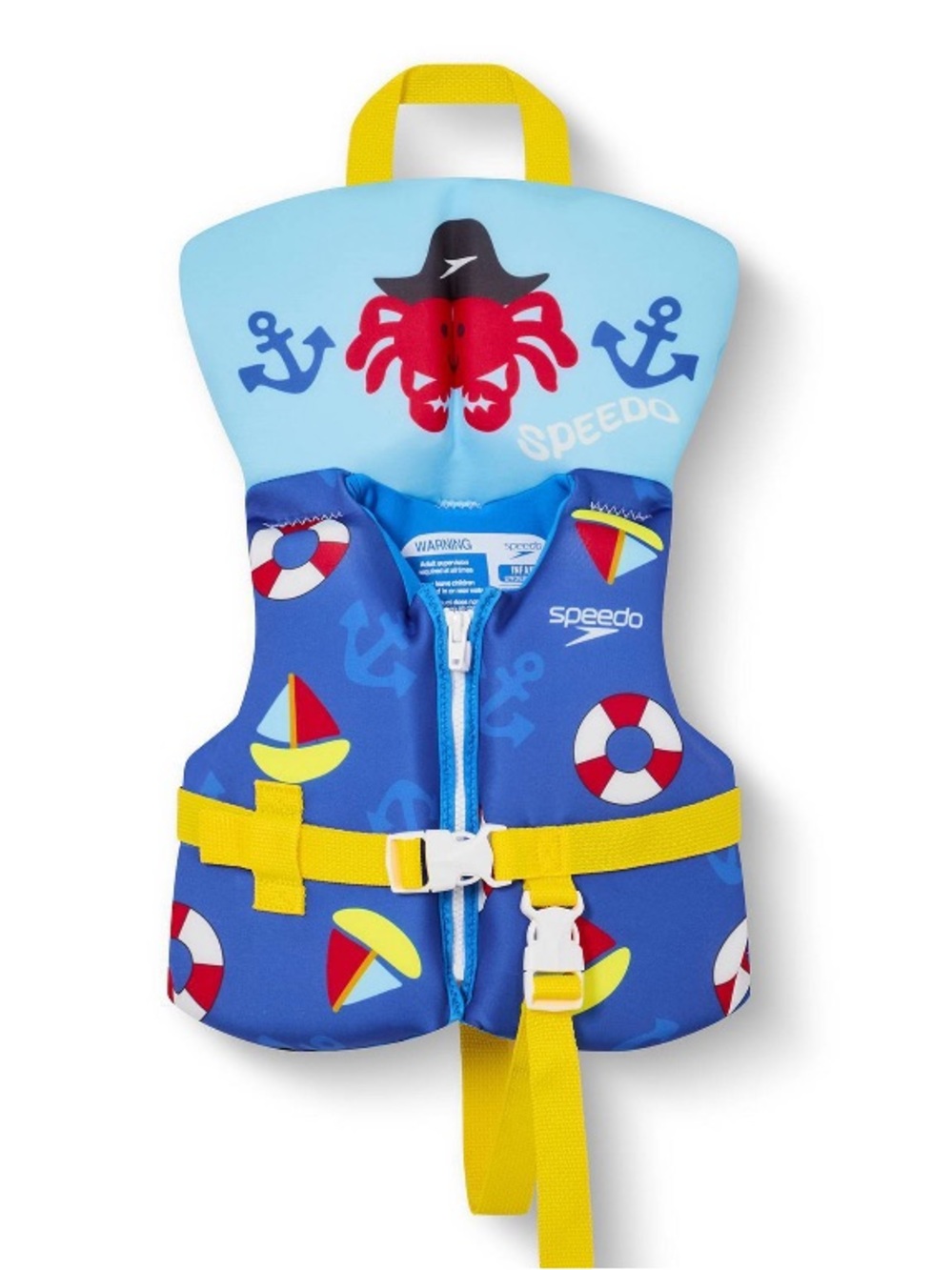 Speedo Kids (Infant) Blue & Yellow Nautical Pirate Swim Life Jacket